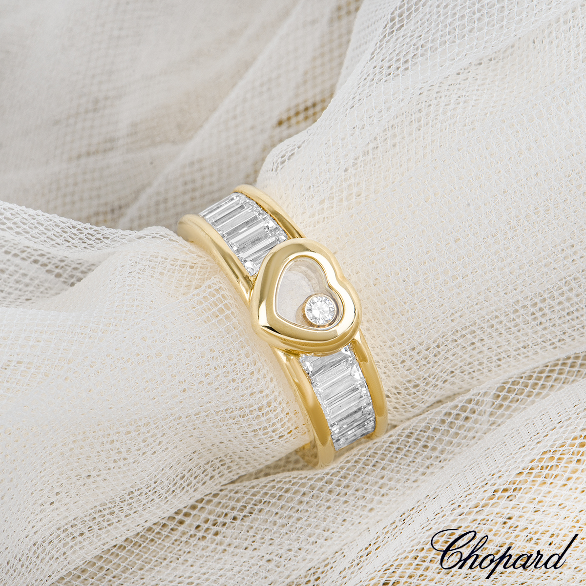 Chopard Yellow Gold Happy Diamonds Ring 82/2853-0111